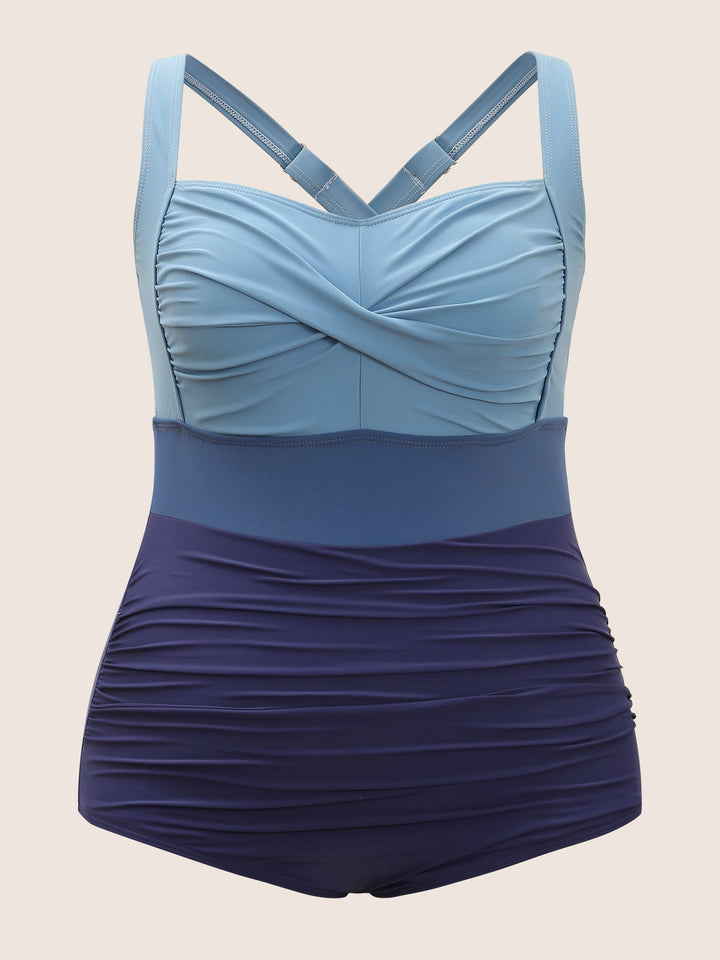 Costume intero con controllo della pancia e scollo incrociato sul davanti