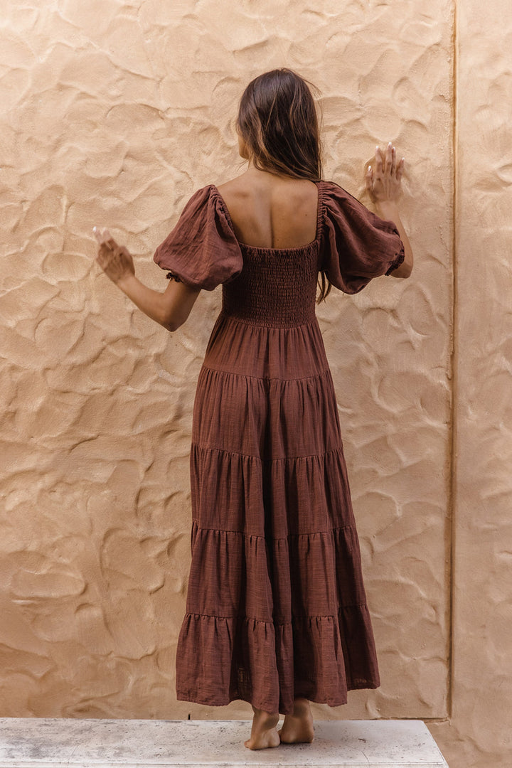 Vestido Maxi Flora - Chocolate