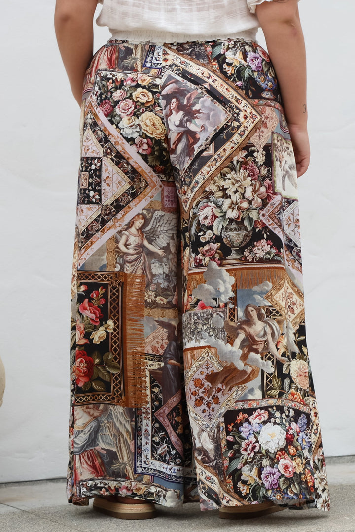 Calças Charli - Calças de cintura alta e perna larga com estampado Elaine