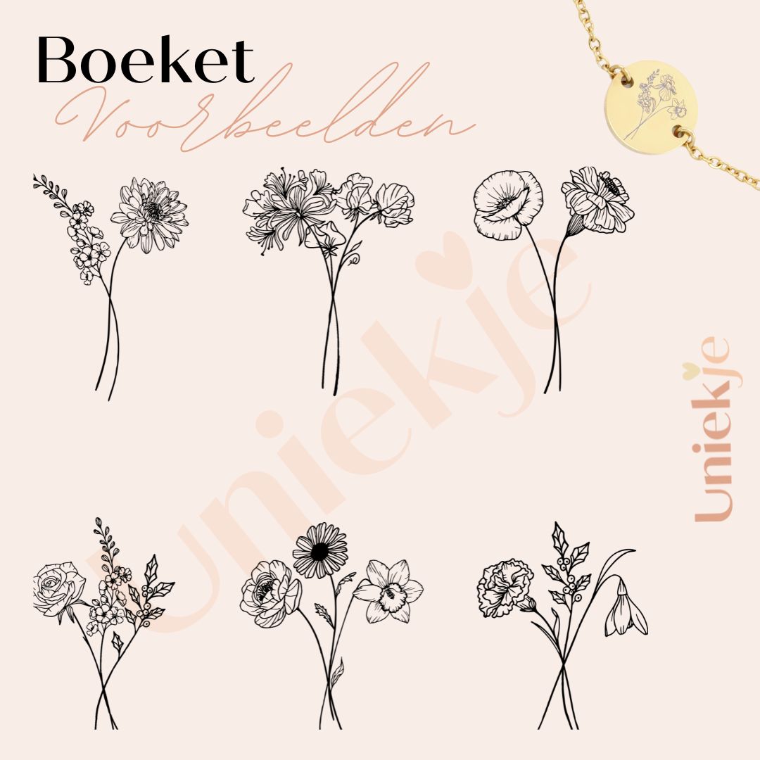 Pulseira de moedas com 3 flores do nascimento