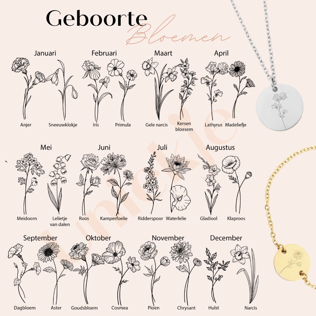 Colar com flor de nascimento 2 flores