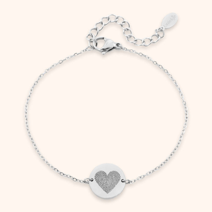 Pulseira com impressão digital em forma de coração