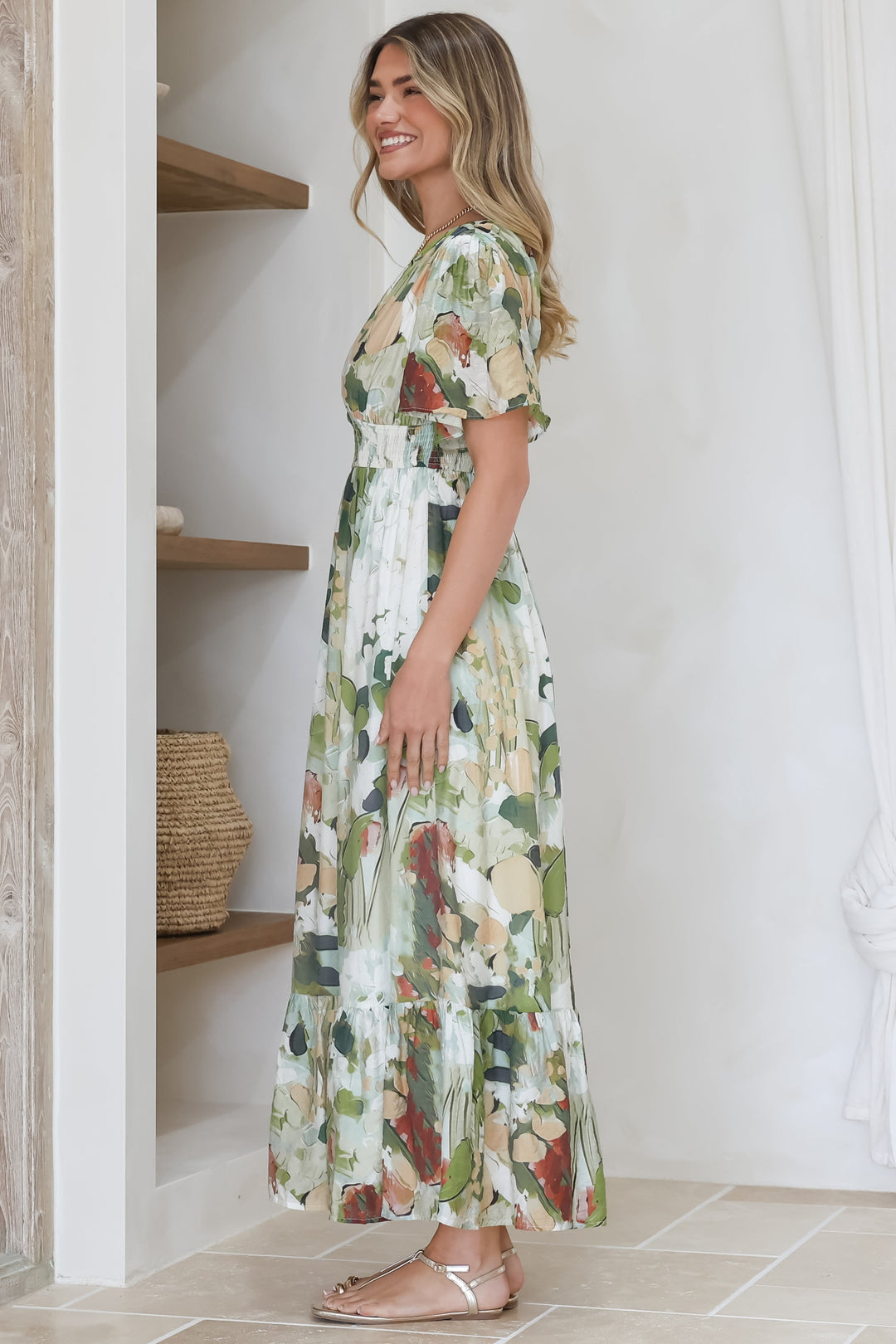 Vestido Maxi Glades - Estampa Kamara Verde