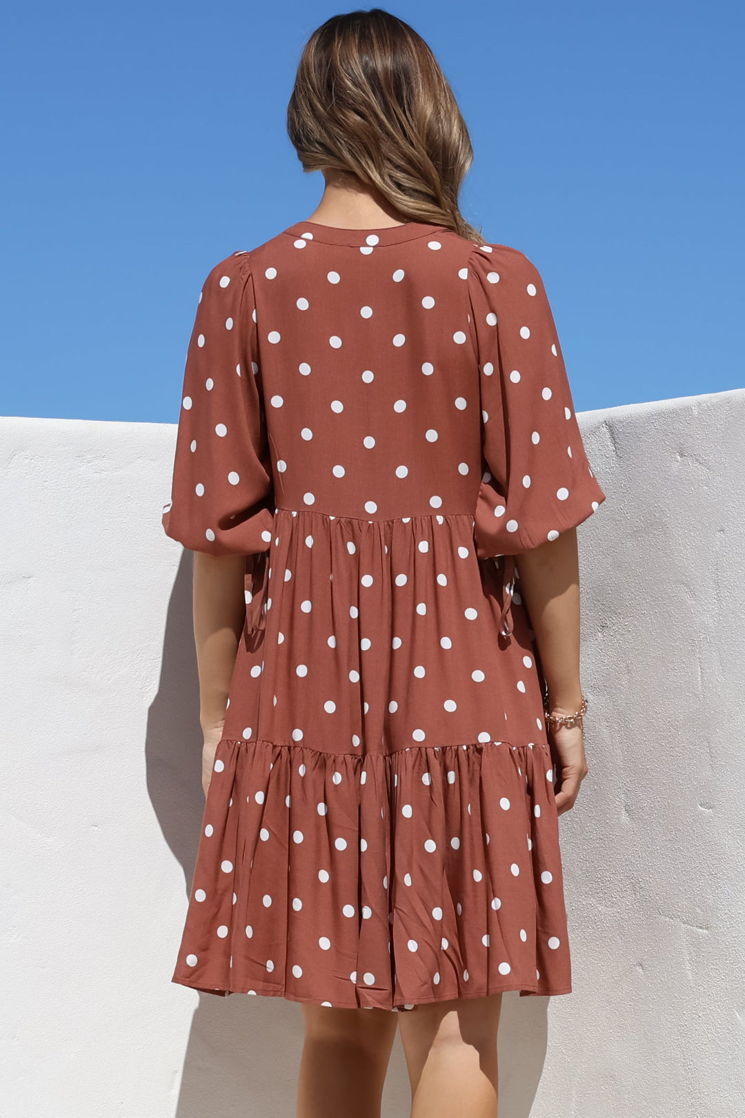 Vestido Mini Marah - Gola Mandarim Manga Curta