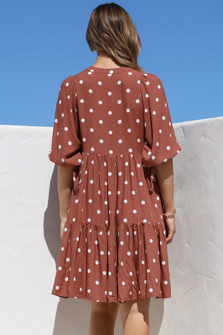 Vestido Mini Marah - Gola Mandarim Manga Curta