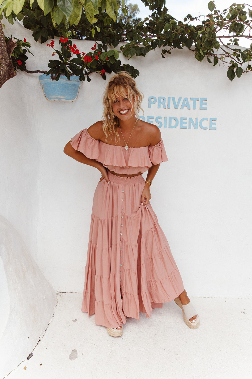 Saia Maxi Flora Bloom - Rosa